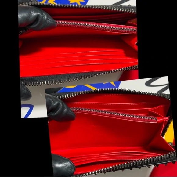 CHRISTIAN LOUBOUTIN Camouflage Black
& Gold Panettone Wallet Spiked, Zippy Camo - Picture 12 of 16